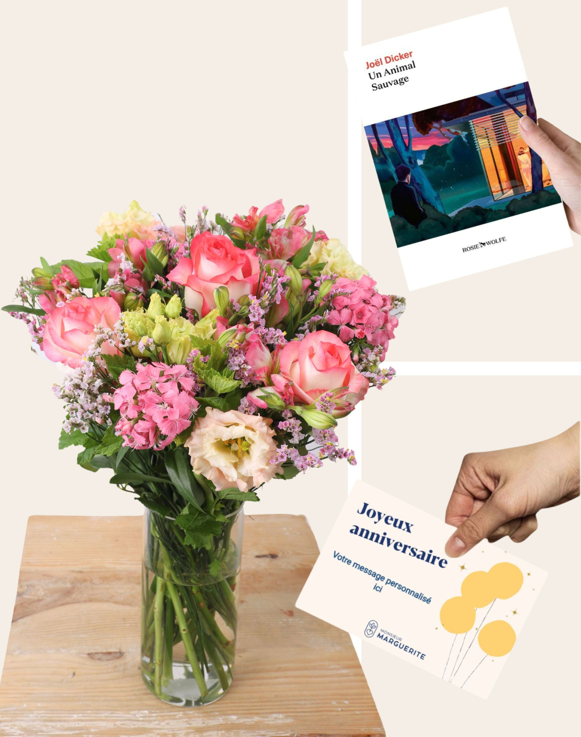 Pack Anniversaire - Bouquet de saison rose