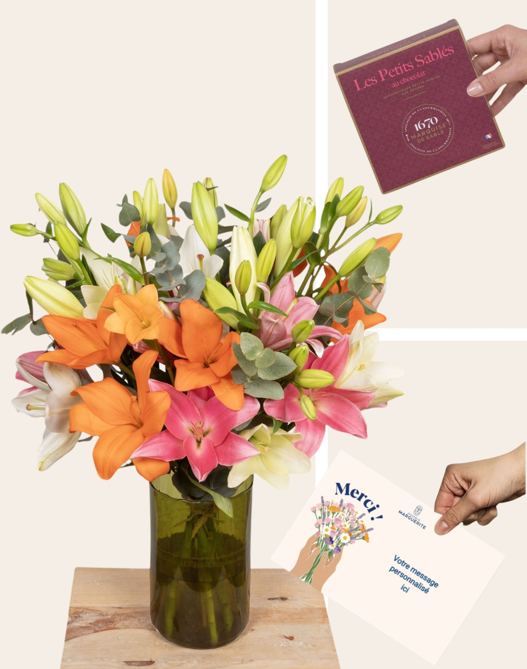 Pack Merci - Bouquet de Lys Multicolore