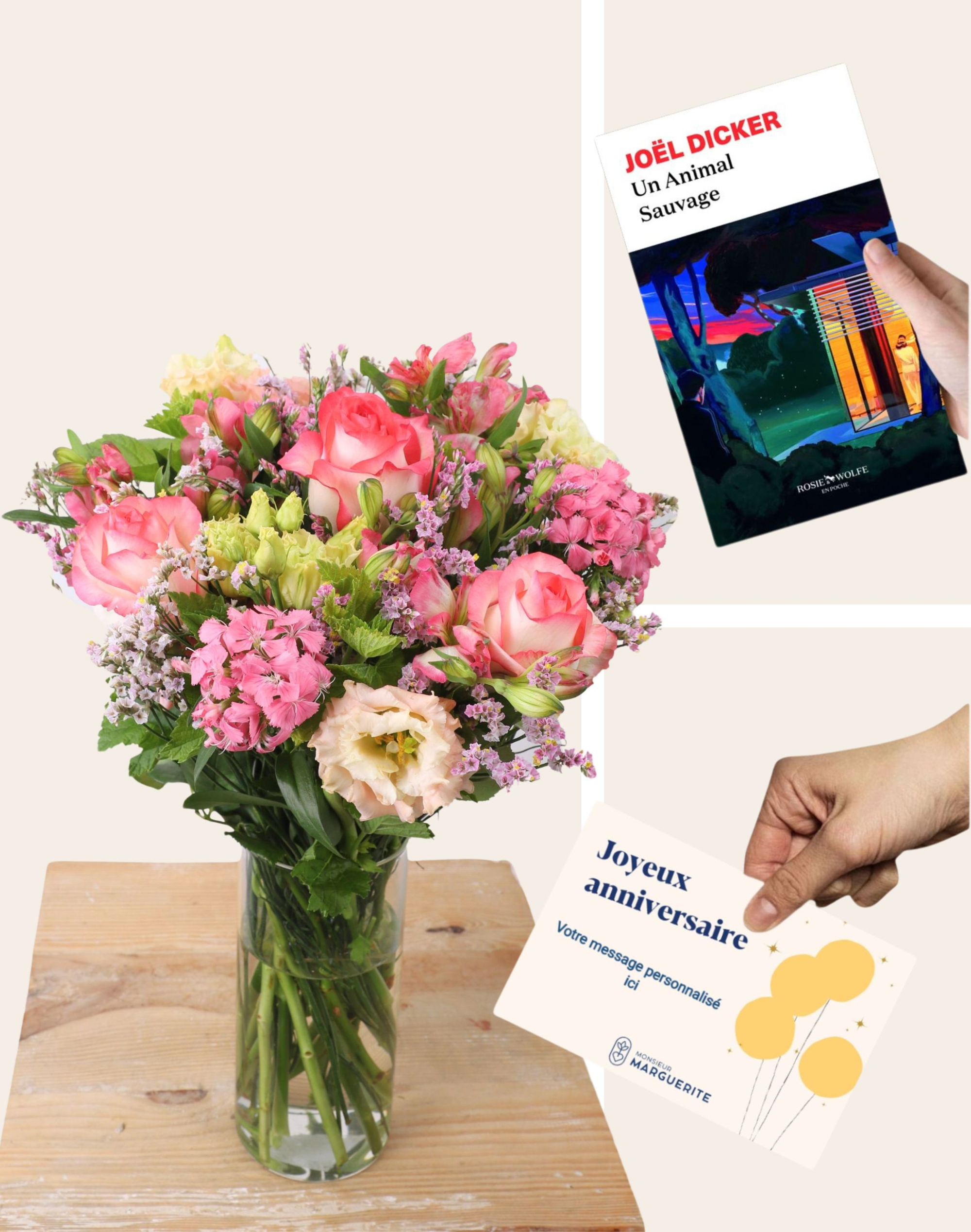Pack Anniversaire - Bouquet de saison rose