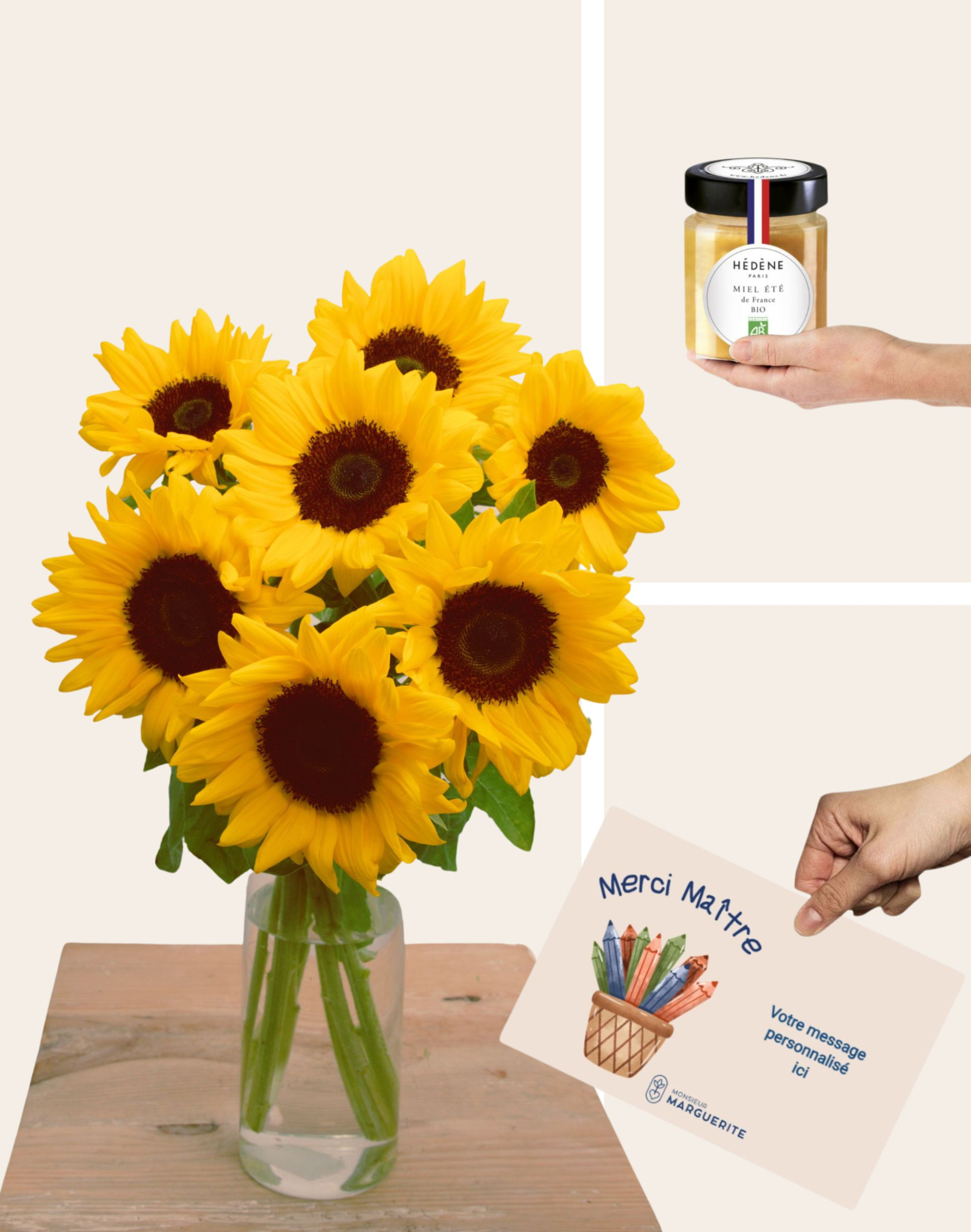 Pack Maître - Botte de Tournesols et Miel d'été