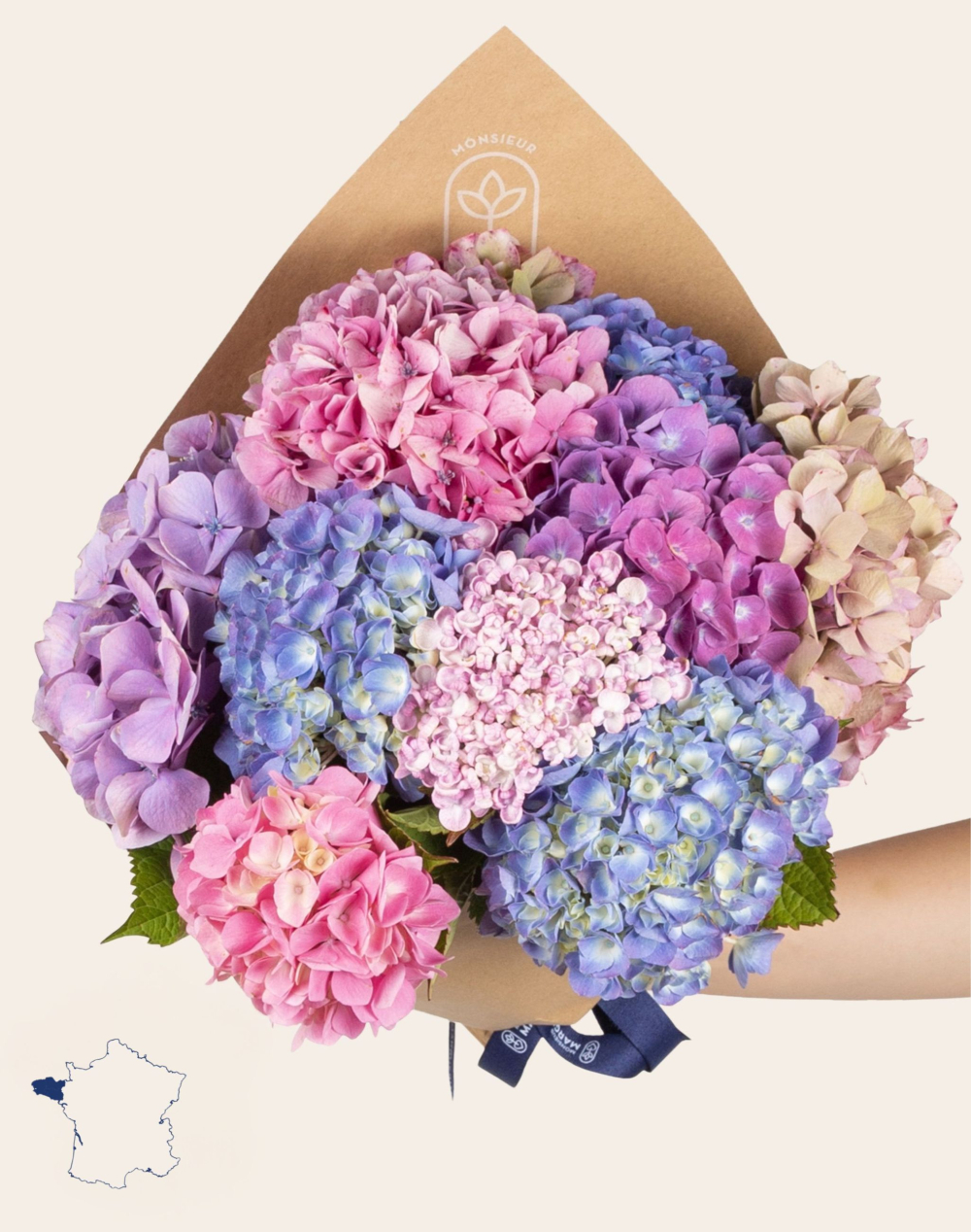 Bouquet camaïeu d'Hortensias