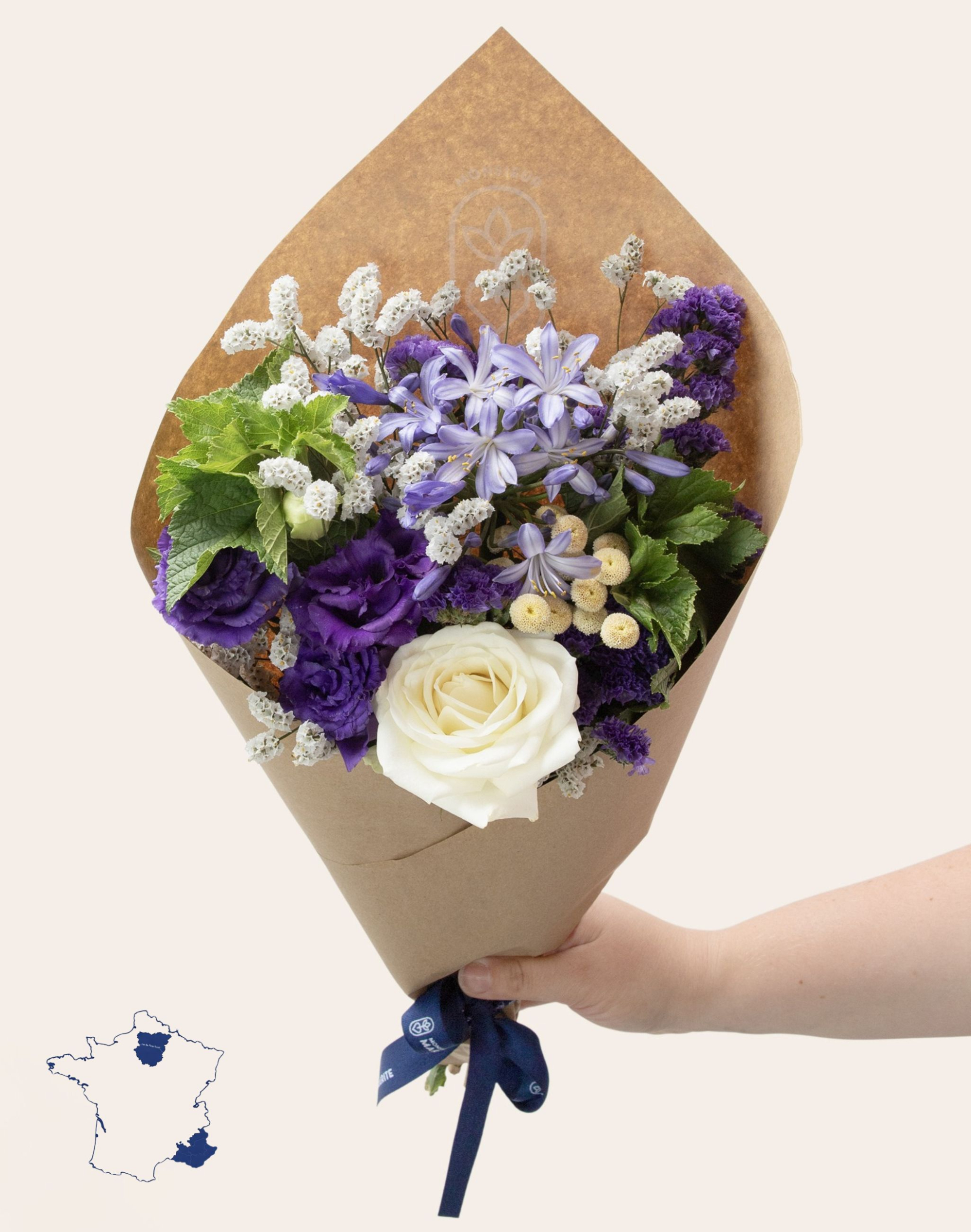 Bouquet de saison - Bleu et blanc