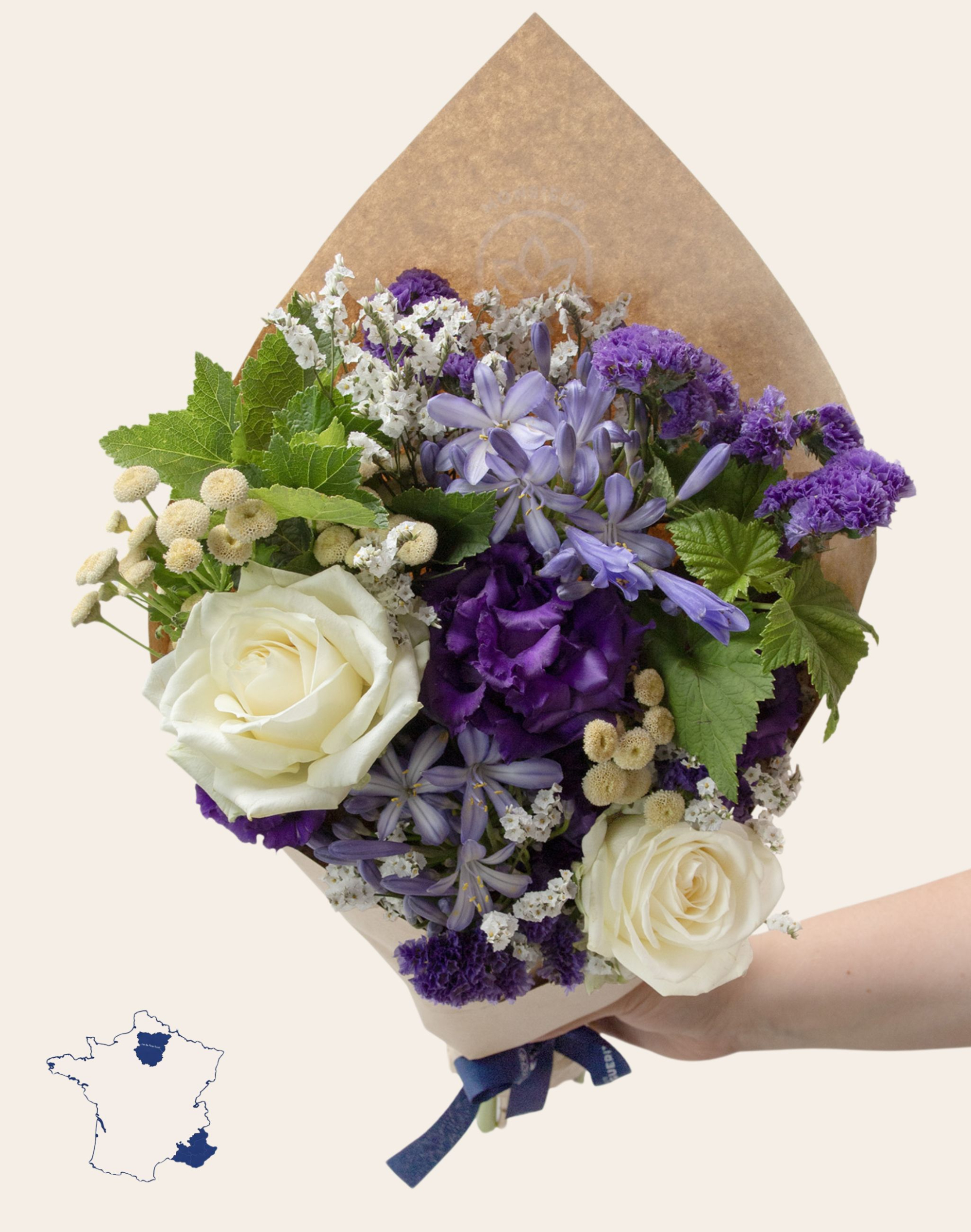 Bouquet de saison - Bleu et blanc