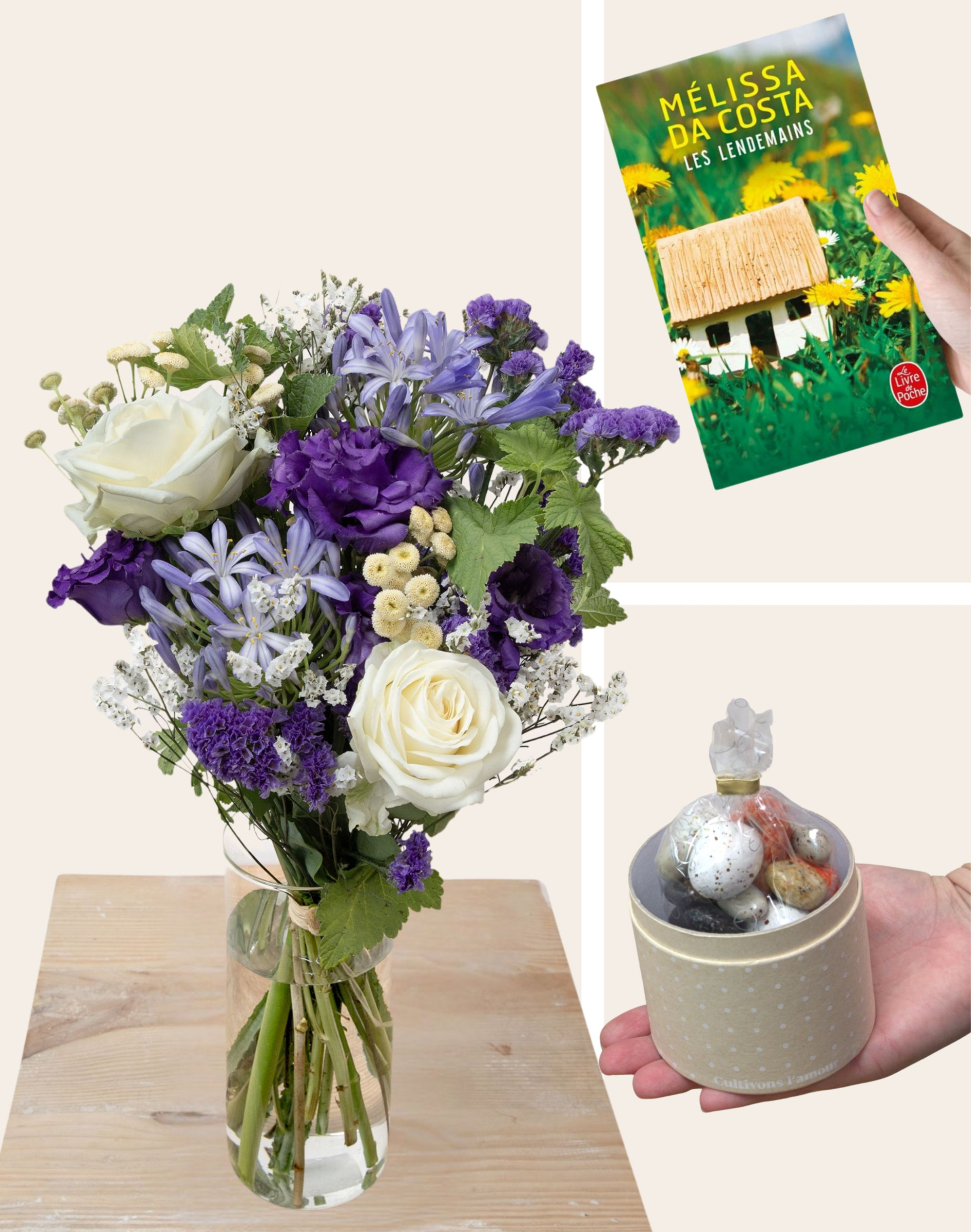 Pack Détente - Bouquet de saison Bleu et Blanc