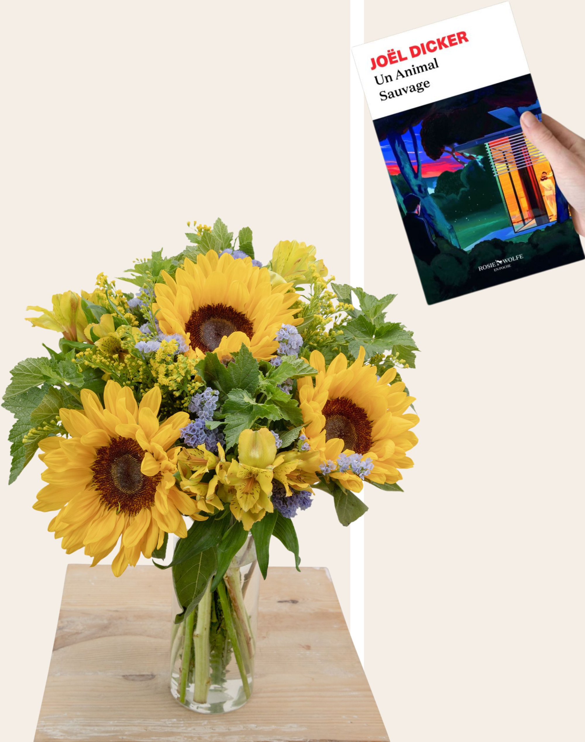 Duo - bouquet de saison coloré et livre