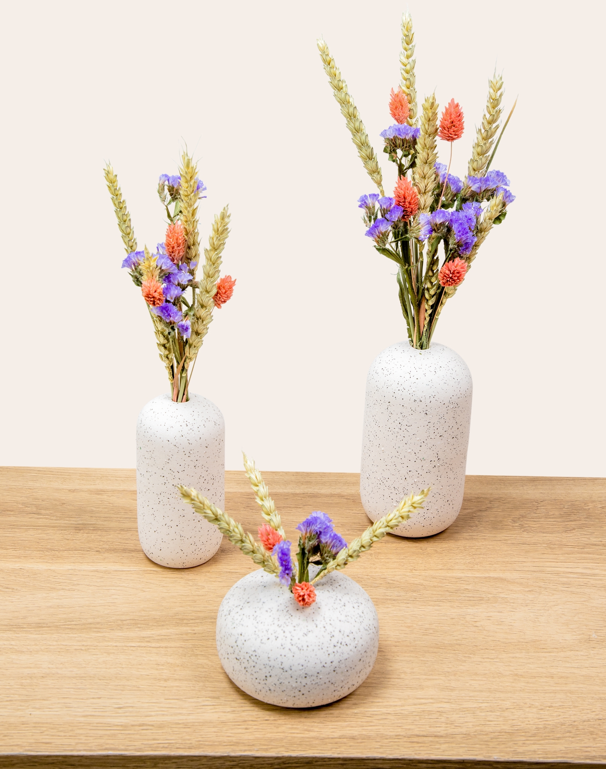 Trio de Soliflores à composer - Fleurs Séchées