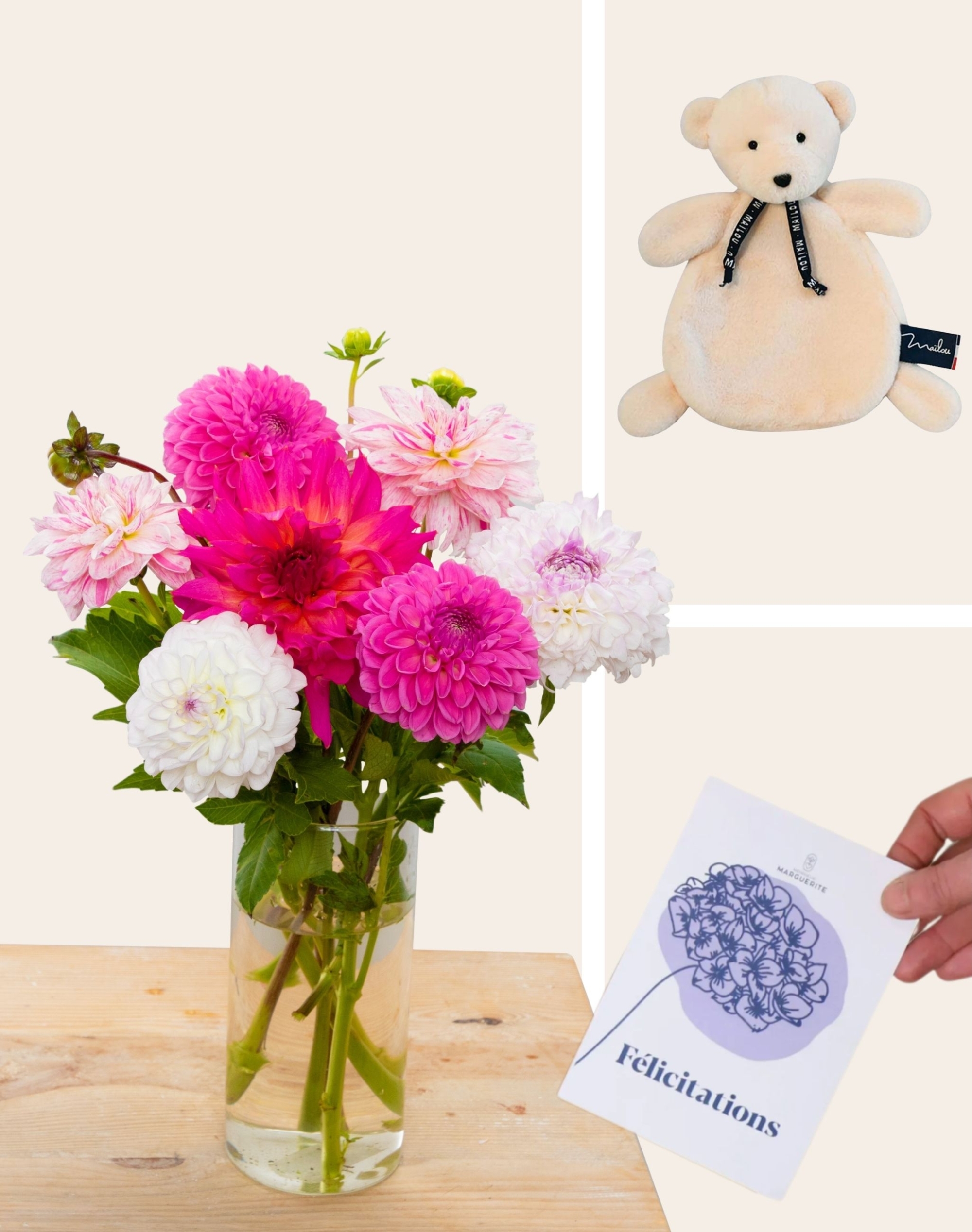 Pack Naissance - Botte surprise de Dahlias