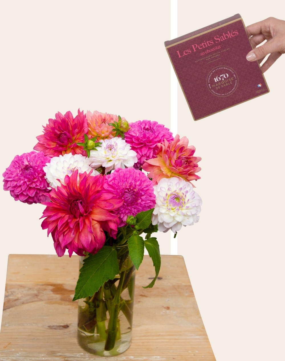 Duo - Botte de Dahlias surprise et sablés