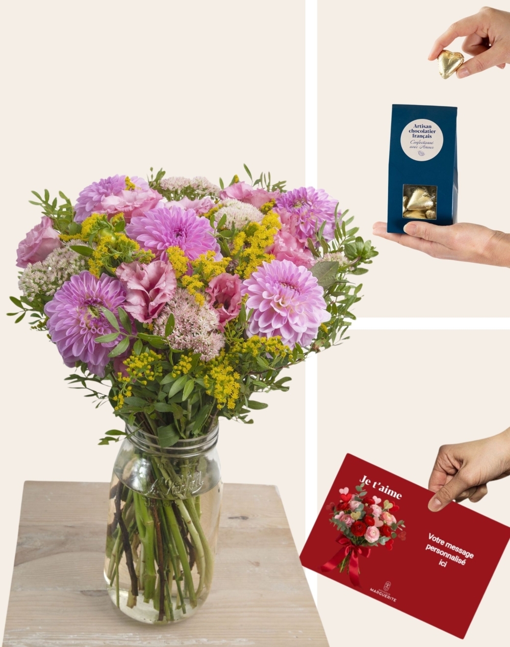 Pack Amour - Bouquet de saison Dahlia
