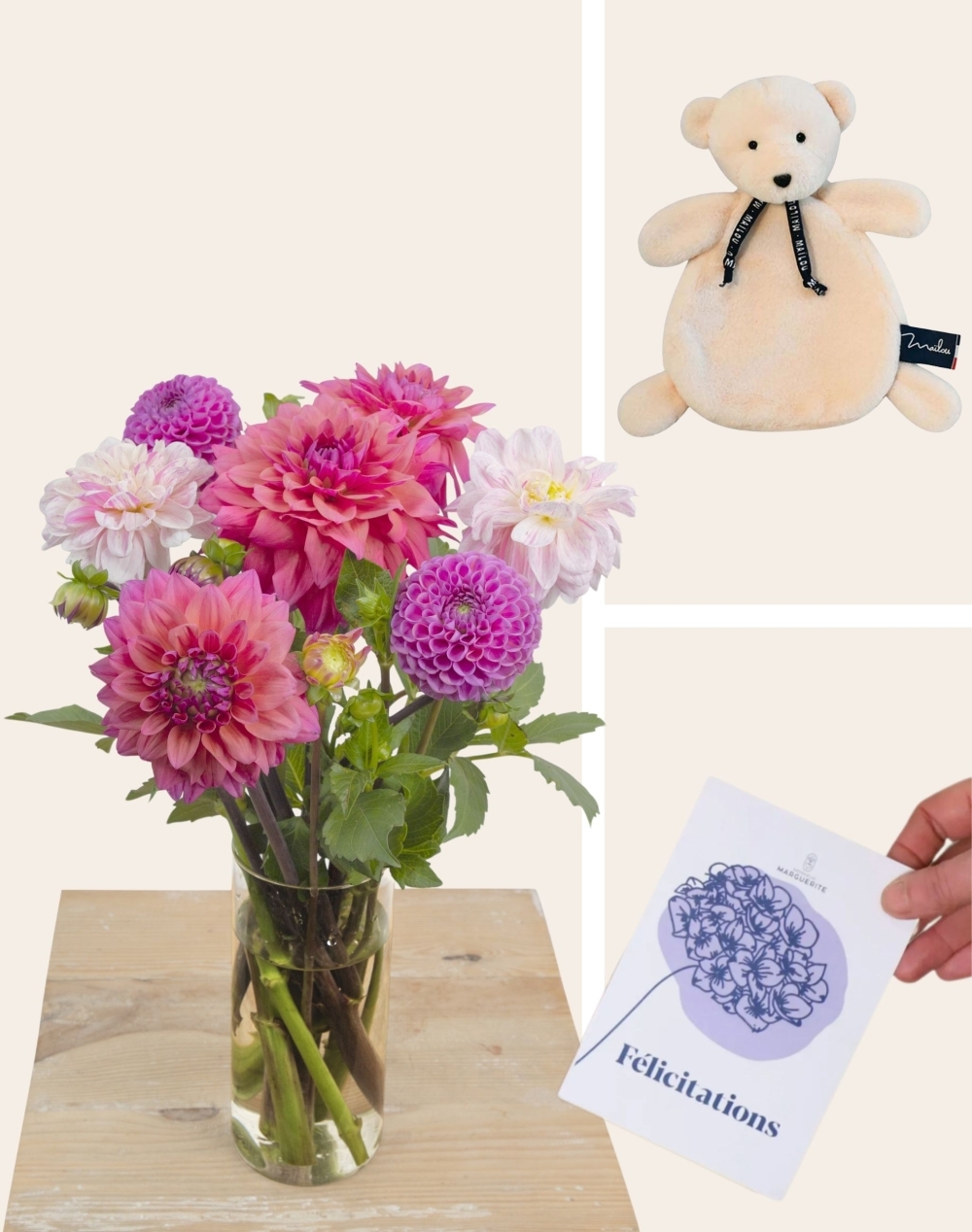 Pack Naissance - Botte surprise de Dahlias