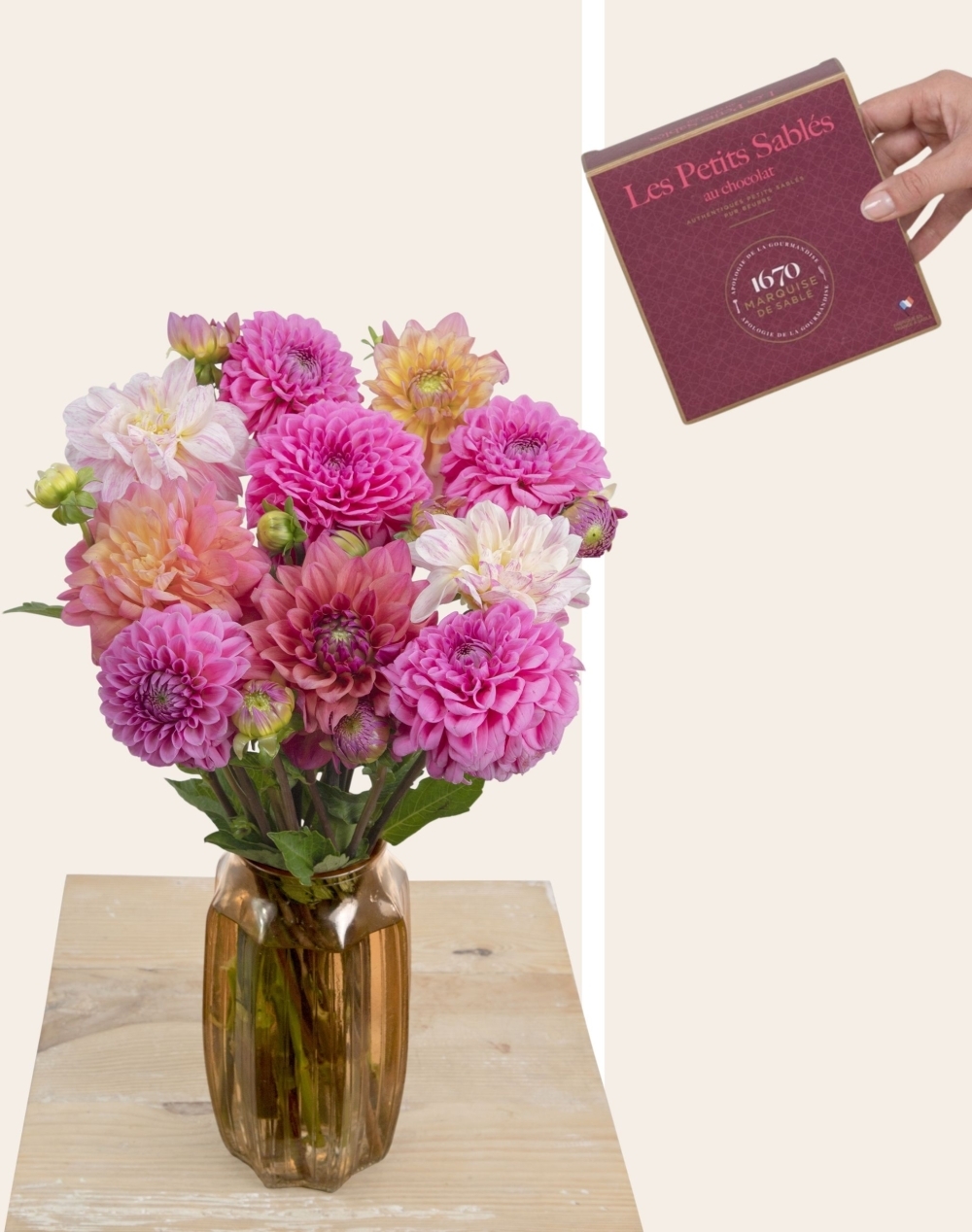 Duo - Botte de Dahlias surprise et sablés
