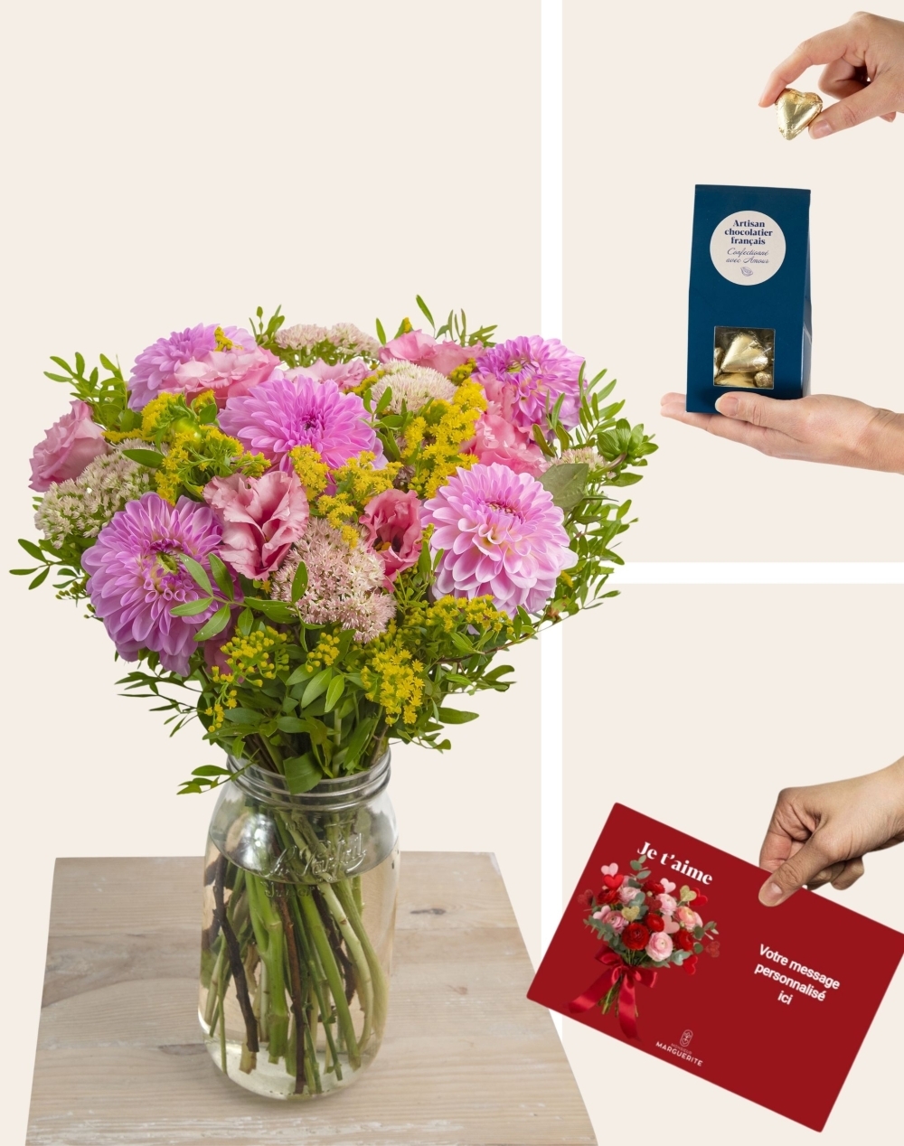 Pack Amour - Bouquet de saison Dahlia