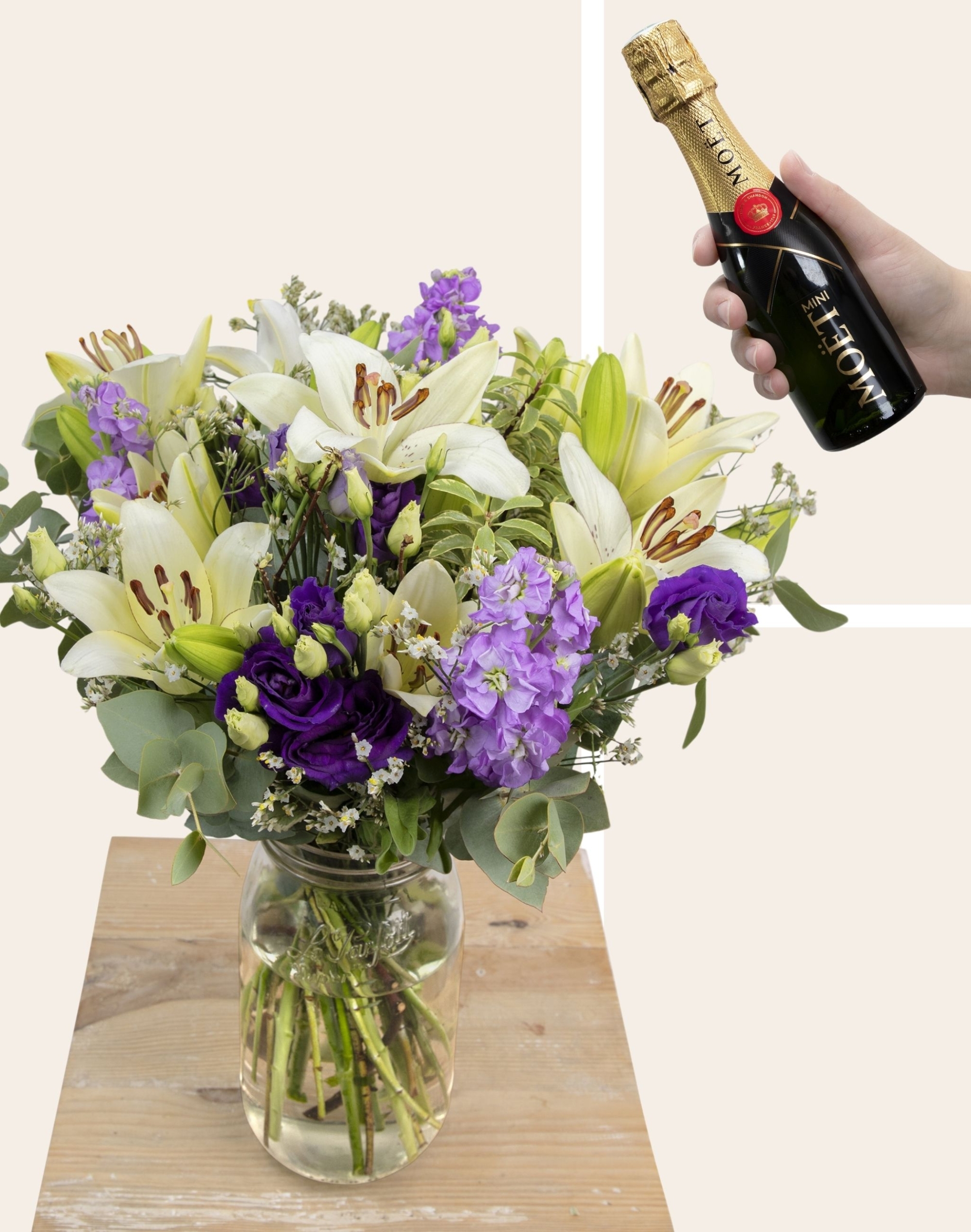 Duo - Bouquet d'exception Anniversaire et Champagne