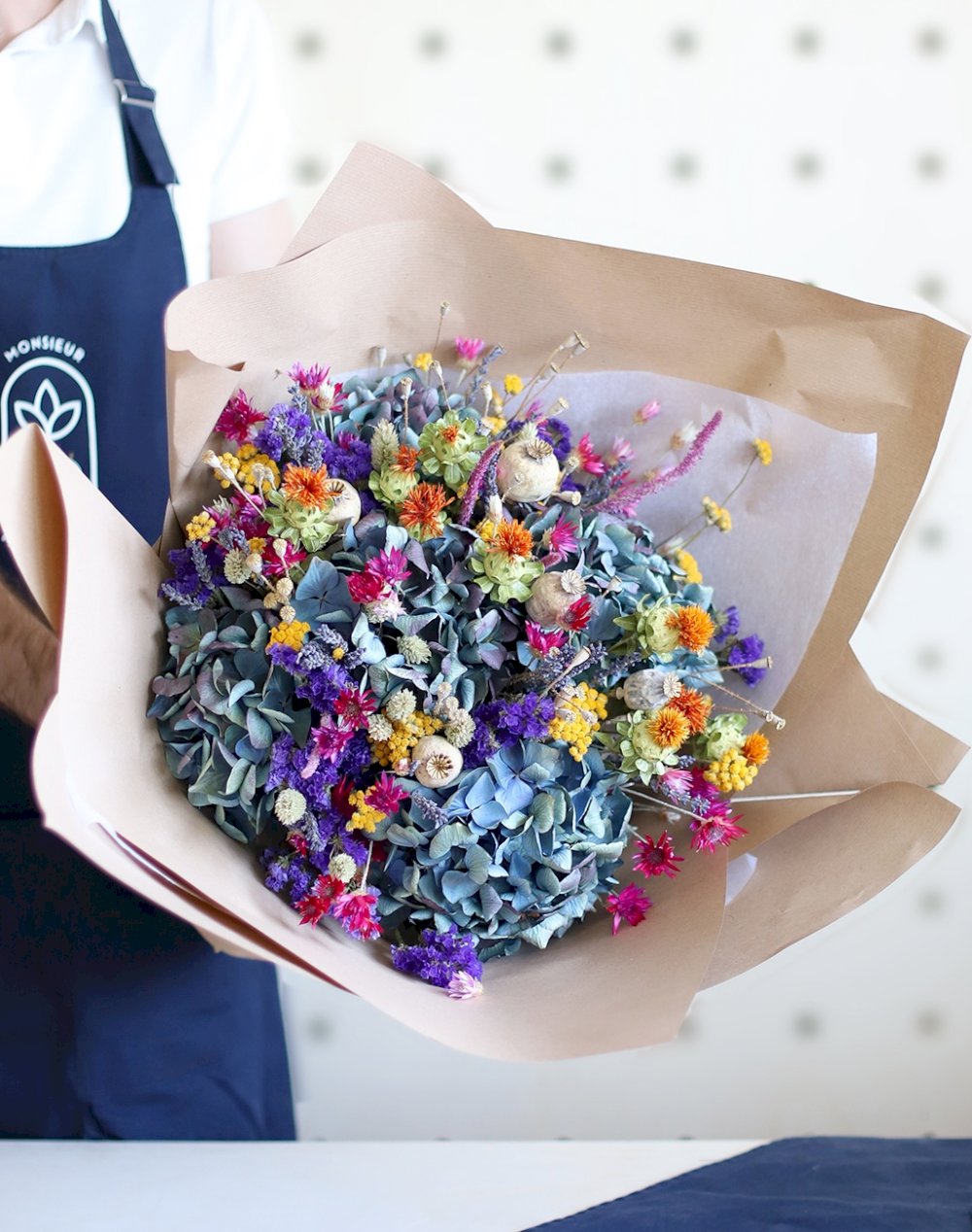 Bouquet hortensia - Bouquet de fleurs séchées