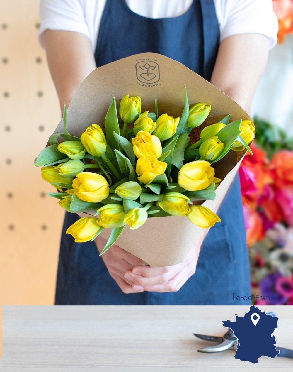Botte de 20 Tulipes jaunes Margarita