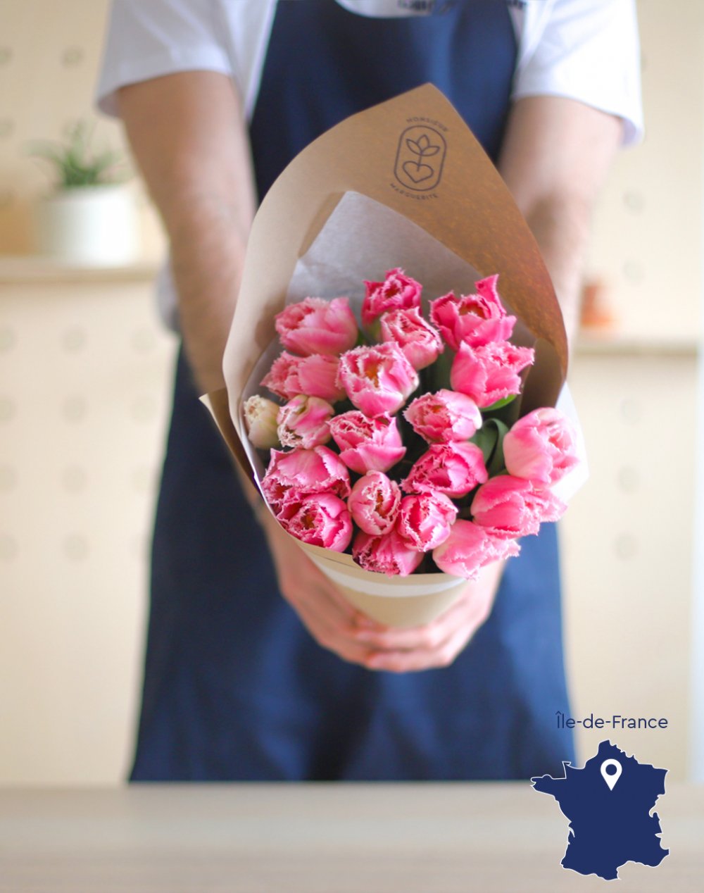 Botte de 20 Tulipes Frangées - Rose pâle