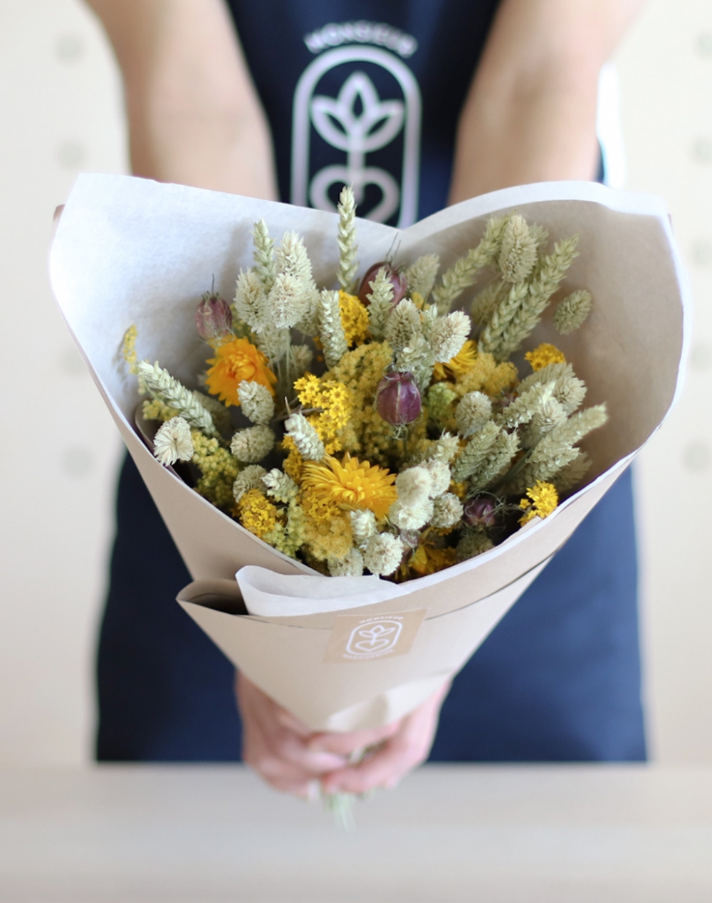 Féerie jaune - Bouquet de fleurs séchées