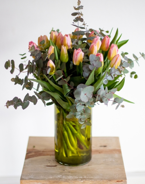 Bouquet surprise de Tulipes roses