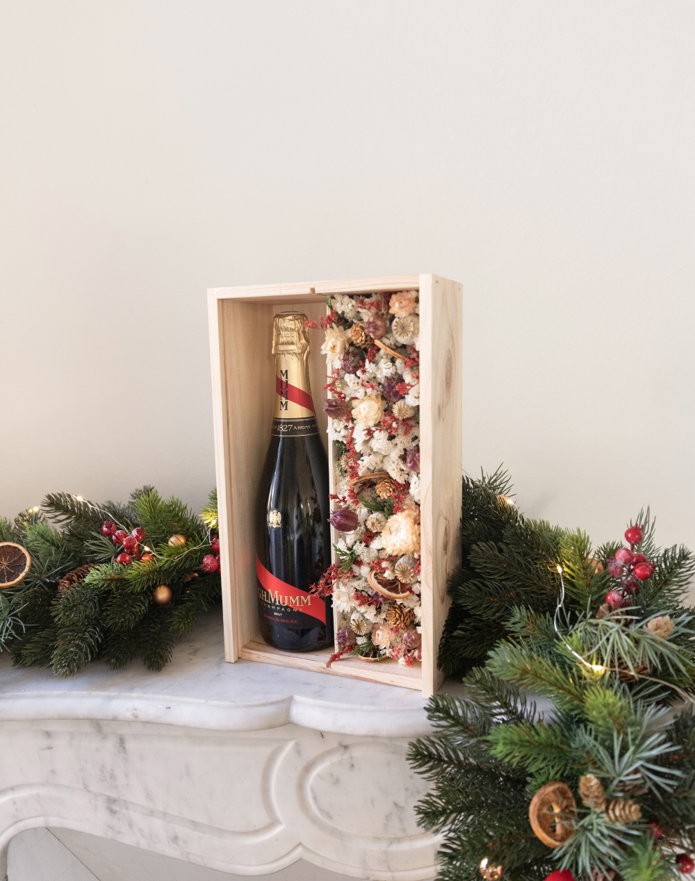 Coffret de Noël fleuri d'exception x Champagne