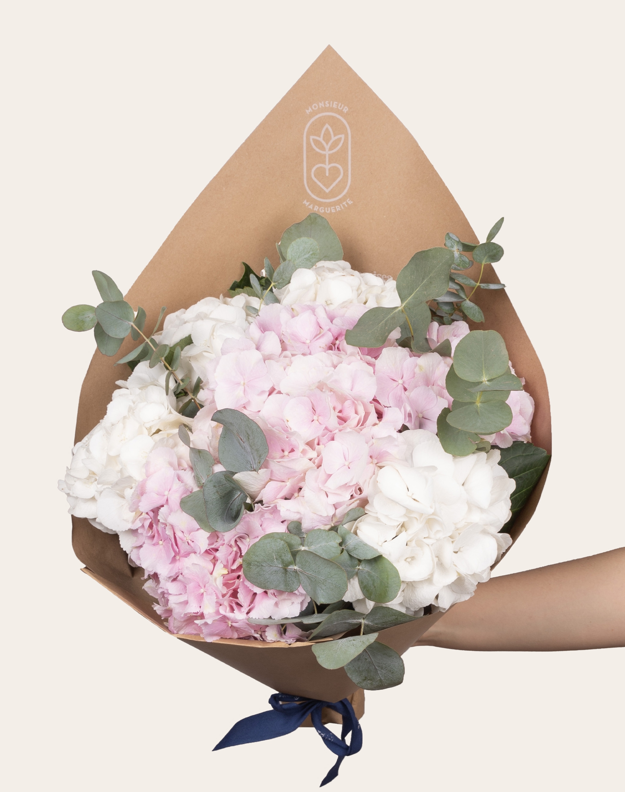 Bouquet d'Hortensias - Blanc et Rose