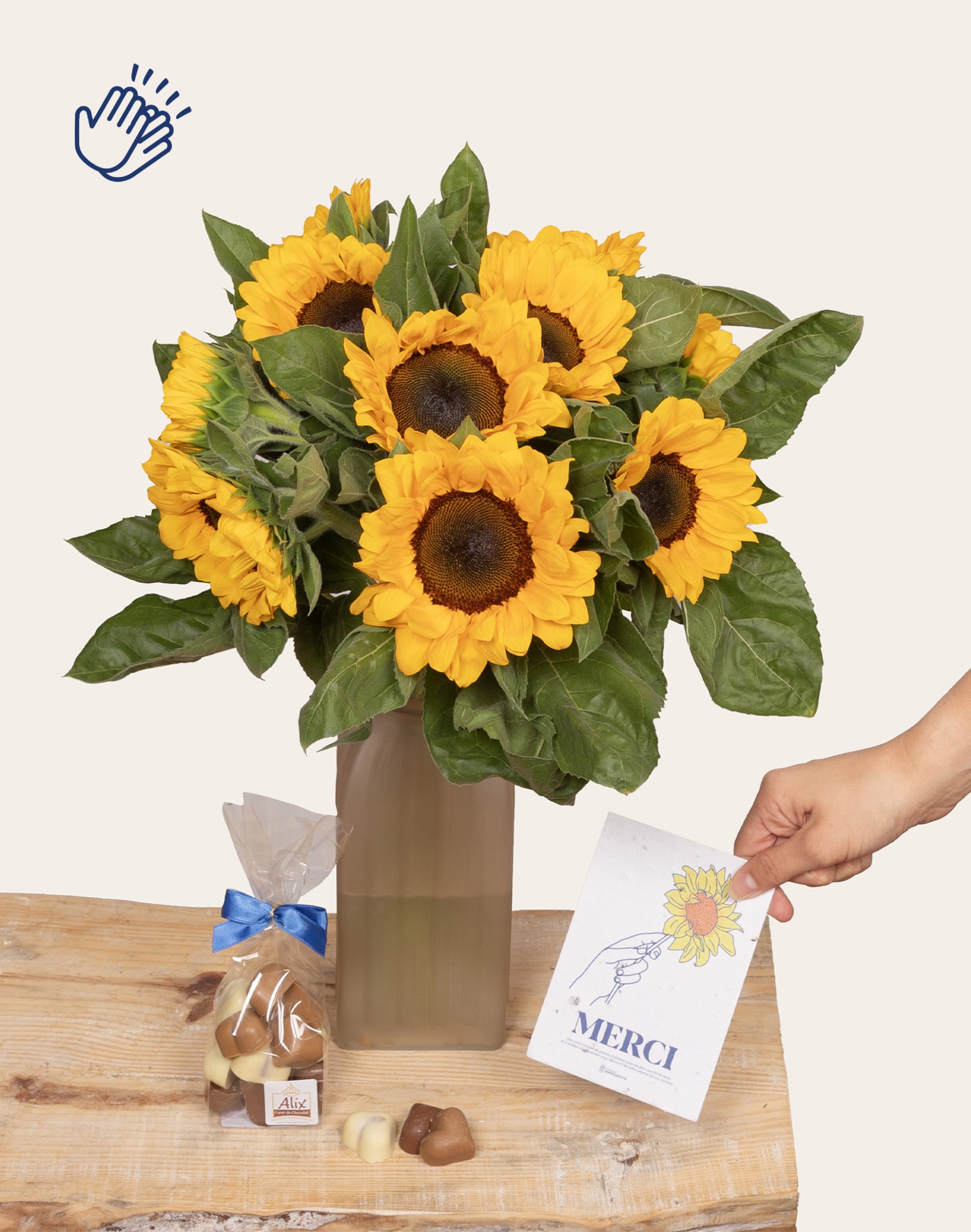 Pack Remerciements : Botte de Tournesols