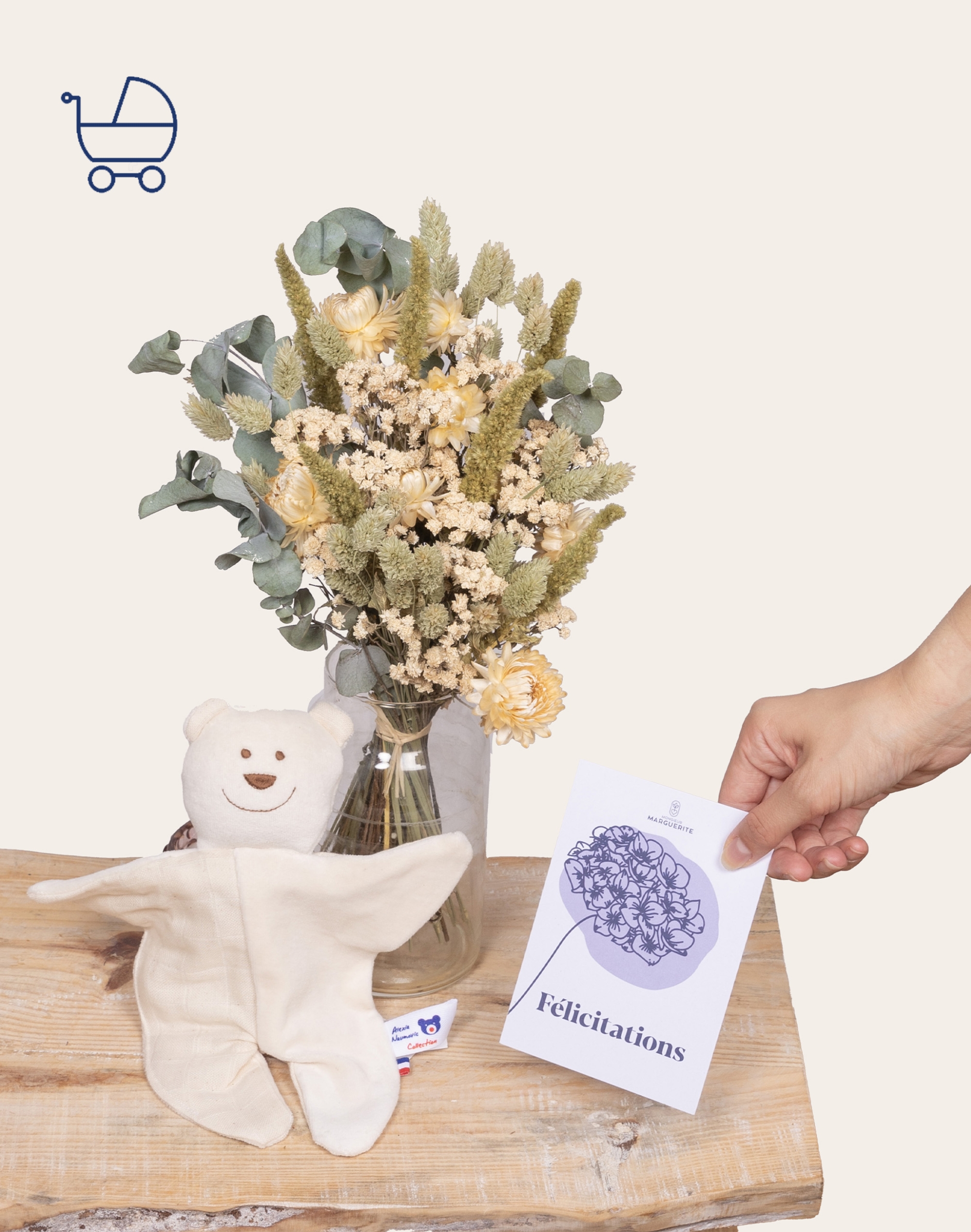 Pack Naissance : Bouquet de fleurs séchées