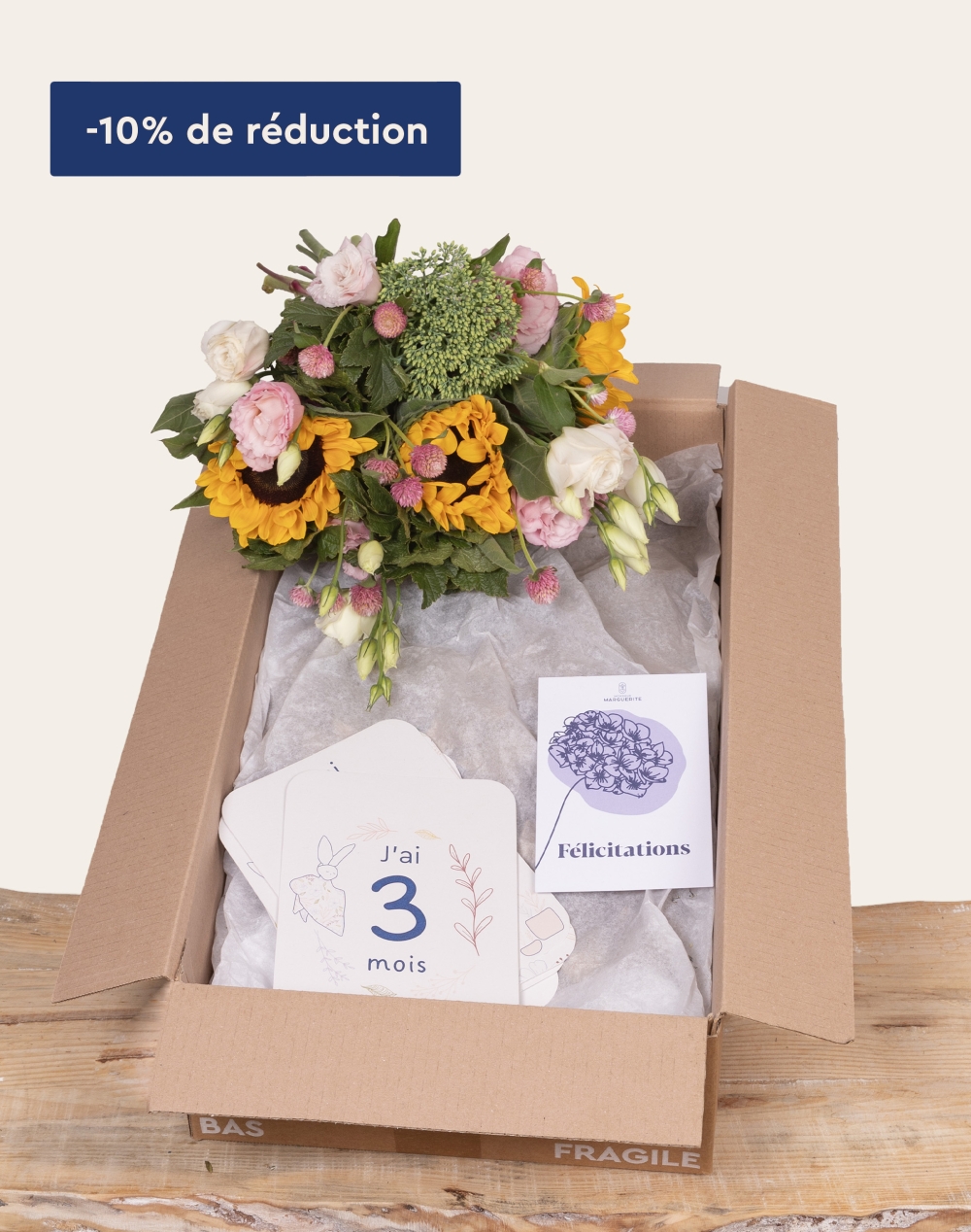 Pack Naissance : Bouquet de fleurs de saison