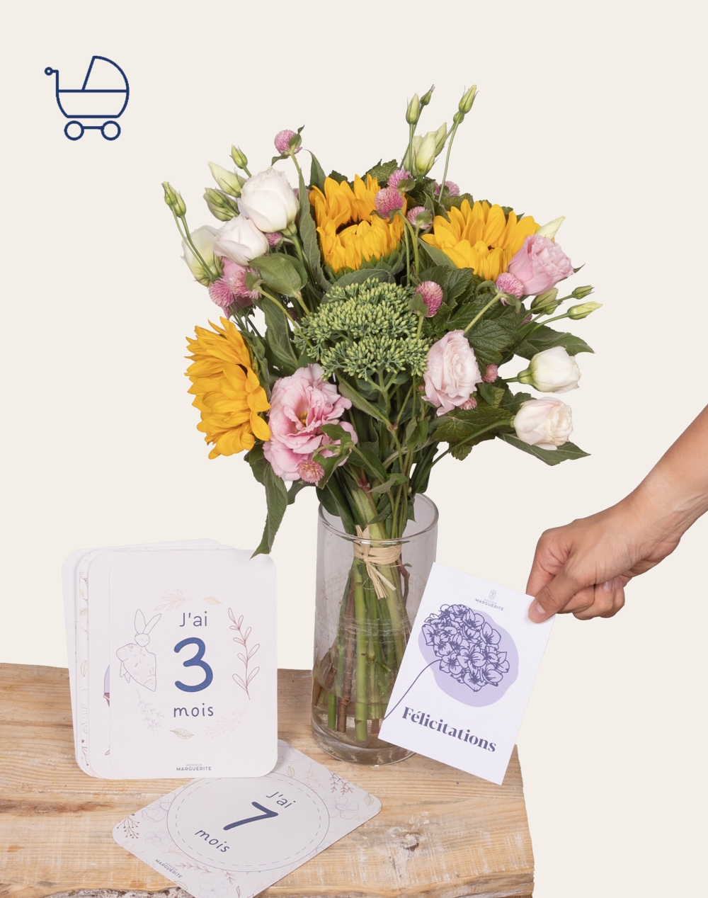 Pack Naissance : Bouquet de fleurs de saison